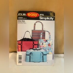 Simplicity 4909 Tote/Bag Pattern